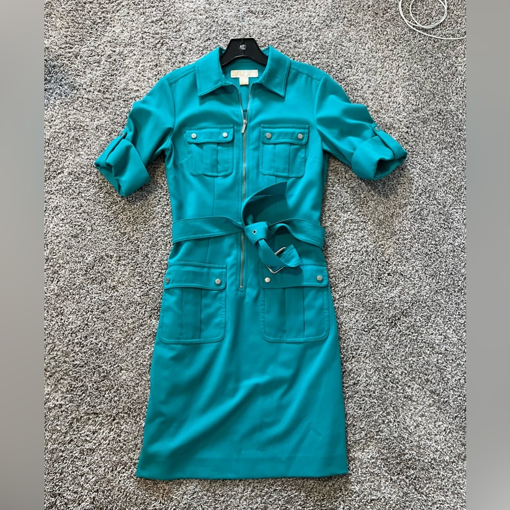 Michael Kors casual dress —- stunning aquamarine color
